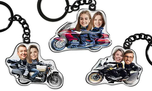 Strip Sleutelhanger Motorfiets Met Jouw Foto