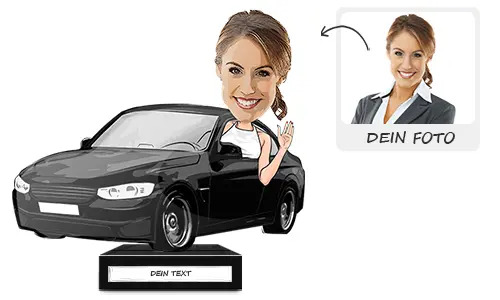 Fotodecoratie als cadeau voor een vrouwelijke chauffeur