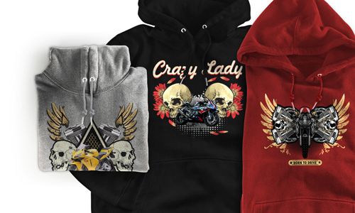 Sudadera con silueta de motocicleta