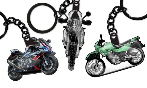 Llavero con silueta de motocicleta