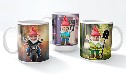Personalisierte Tasse mit Gartenzwerg