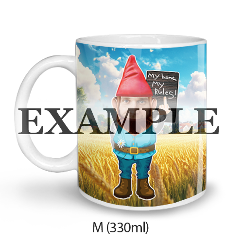 Personalisierte Tasse mit Gartenzwerg