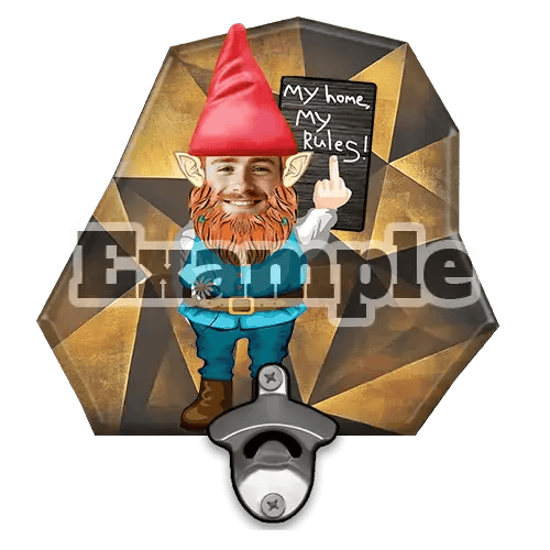 Personalisierter Wandflaschenöffner Gartenzwerg