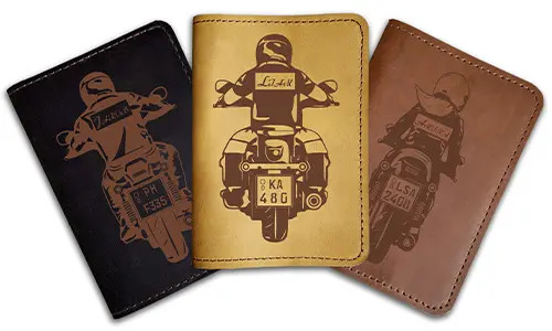 Fahrzeugschein-Hülle aus echtem Leder für Motorrad