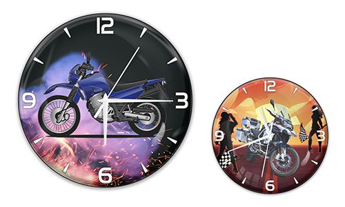  Reloj de pared con imagen de motocicleta