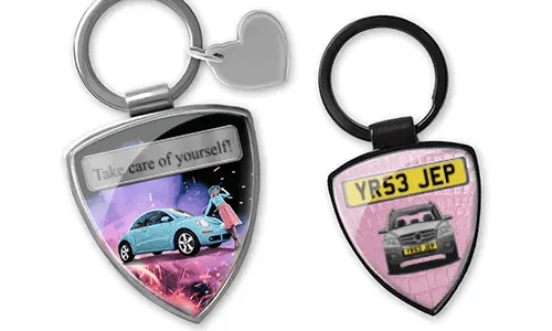 Personalized girlfriend shield keychain