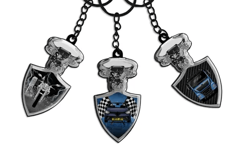  Llaveiro de toro con escudo de coche