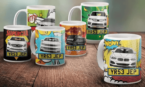 Tazas de cómic de coches