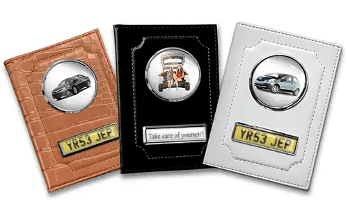 Standard car document holder with car/photo and license plate for your daughter