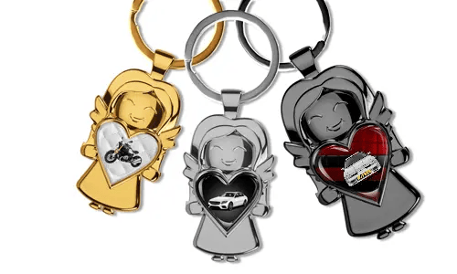 Beschermer Angel sleutelhanger met auto gepersonaliseerd