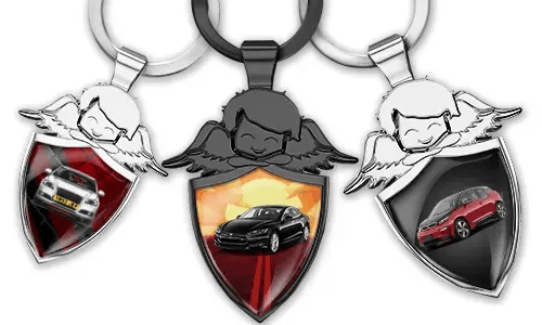 Llavero de ángel personalizado - regalo para un amante de los coches