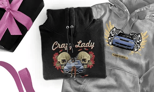 Sudadera personalizada con motivo de coche para tu novia