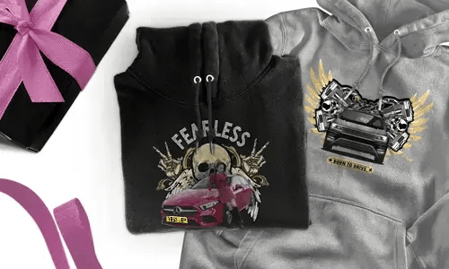 Sudadera personalizada con motivo de coche para tu hermana