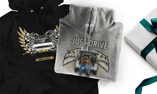 Sudadera con motivo de coche para esposo
