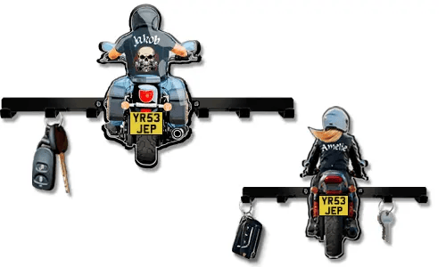 Porte-clés-Mural Motocyclette Nom