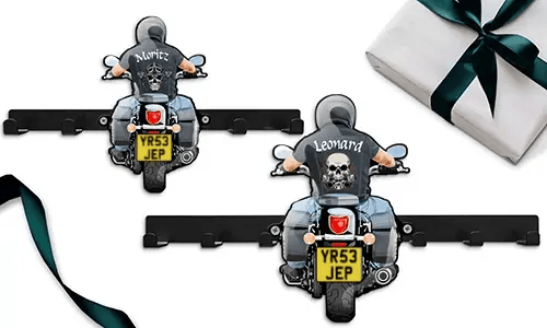 Best gift for yourself - motorcycle keyholder-wall with your name and licence plate