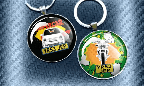 Keychain comic round