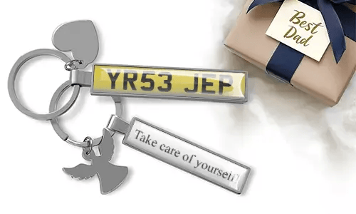Personalized license plate keychain for dad