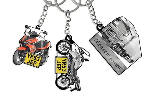 Porte-clés voiture Texte Moto
