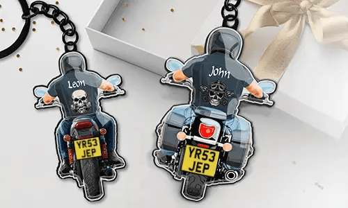 Biker keychain with your dad name!