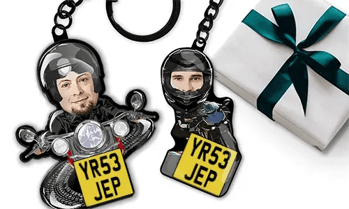 Motorcycle-keychain with husband face