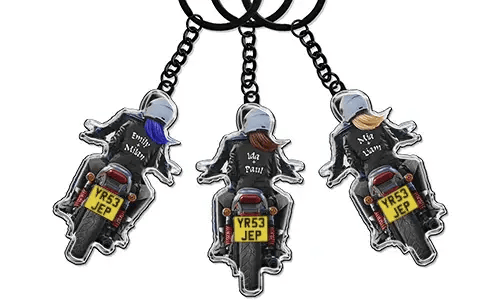Porte-clés Couple de motards