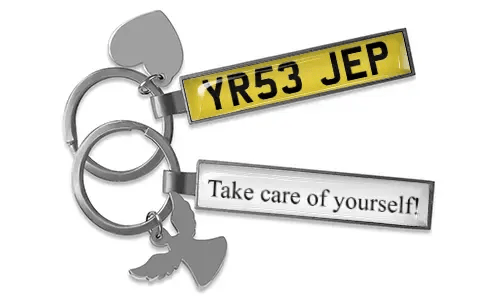 Personalized license plate keychain for yourself