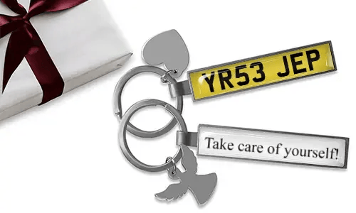 Gepersonaliseerde sleutelhanger met kenteken voor je vrouw