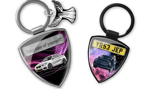 Personalized sister shield keychain