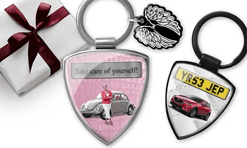 Personalized grandmother shield keychain
