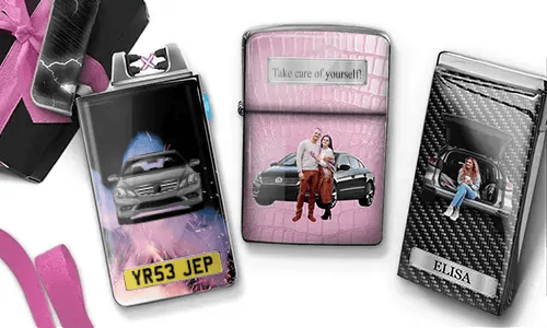 Briquet Coolline avec voiture/photo et plaque d'immatriculation pour ta femme