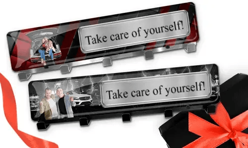 Luxury keyholder with car/photo and license plate for your best friends