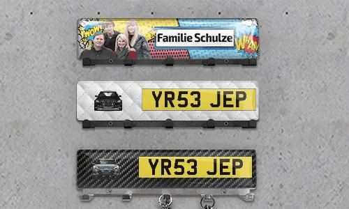 Luxus-Schlüsselbrett Auto-Silhouetten Nummernschild - Chrom