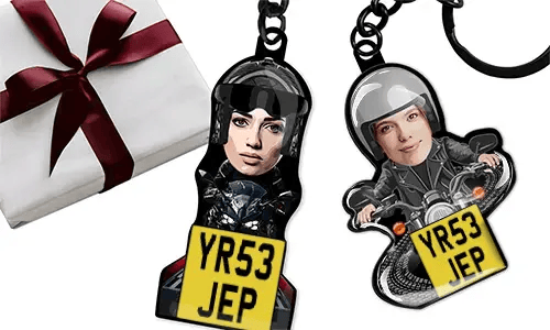 Llavero personalizado de motocicleta con foto de tu hermana