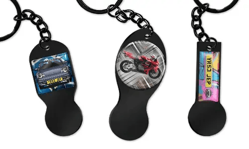 Personoitu ostoskärrypolettinen avaimenperä