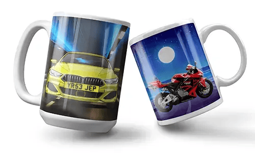 Personalisierte Auto Tasse Straßendesign