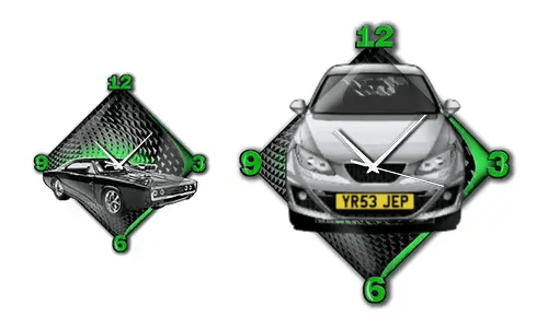 Reloj de pared moderno con imagen de coche
