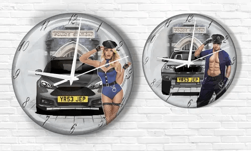 Wanduhr Polizei Design