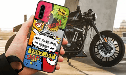 personalisierte handyhülle mit Motorradsilhouette auf dem Motorrad Hintergrund handyhülle personalisieren