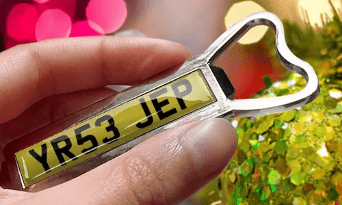 bottle opener magnet with license plate