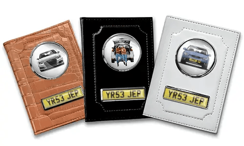 Three personalized car document holders for boyfriend