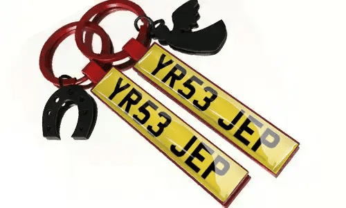 number plate key ring