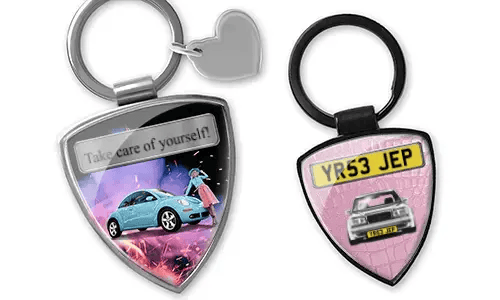 Shield keychain with girlfriend photo
