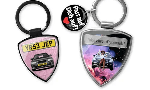 Shield keychain with daughter photo