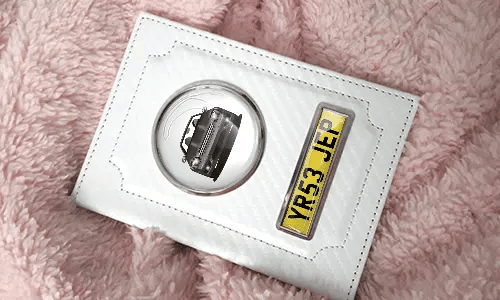 hülle für kfz schein mit Autosilhoette und Kennzeichen etui fahrzeugpapiere