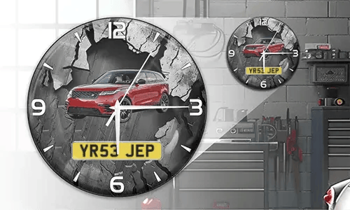 gallery-wall-clock-car-truck-motorcycle-license-plate-1