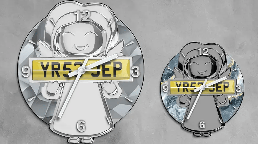 header-angel-wall-clock-license-plate